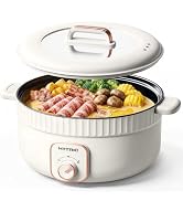 HYTRIC Electric Pot, 4.5L Non-Stick Hot Pot Electric with Dual Power Setting, 1200W Fast Heating ...