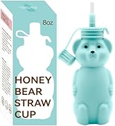 Mootikar Honey Bear Silicone Straw Cup, Babies Water Drinking Cup, 8-Ounce Therapy Sippy Bottles ...