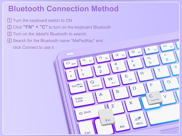 iPad 10.2/10.5 Rotating Keyboard Case - Purple-6-1