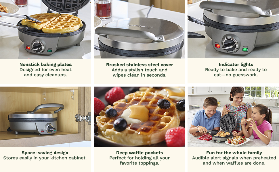 waffle maker, removable plates, waffle iron, belgian waffle maker, Cuisinart waffle maker