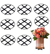Chinflly 8 PCS Plant Saucer Stand,4.72 Inch Plastic Mesh Pad Plant Riser Flower Pot Level Feet Pl...
