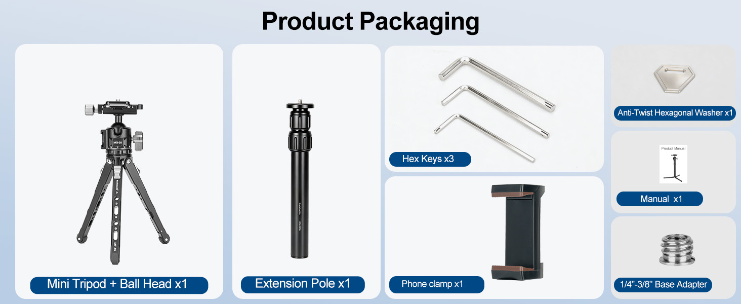 Koolehaoda Mini Tripod for Camera, 3-in-1 Selfie Stick Tripod with Extension Pole &amp;amp; Phone Holder
