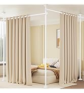 Bonpally Room Divider Curtain Rod, No Drilling Tension Rod for Room Separation, 4-10ft(H) 28-114i...