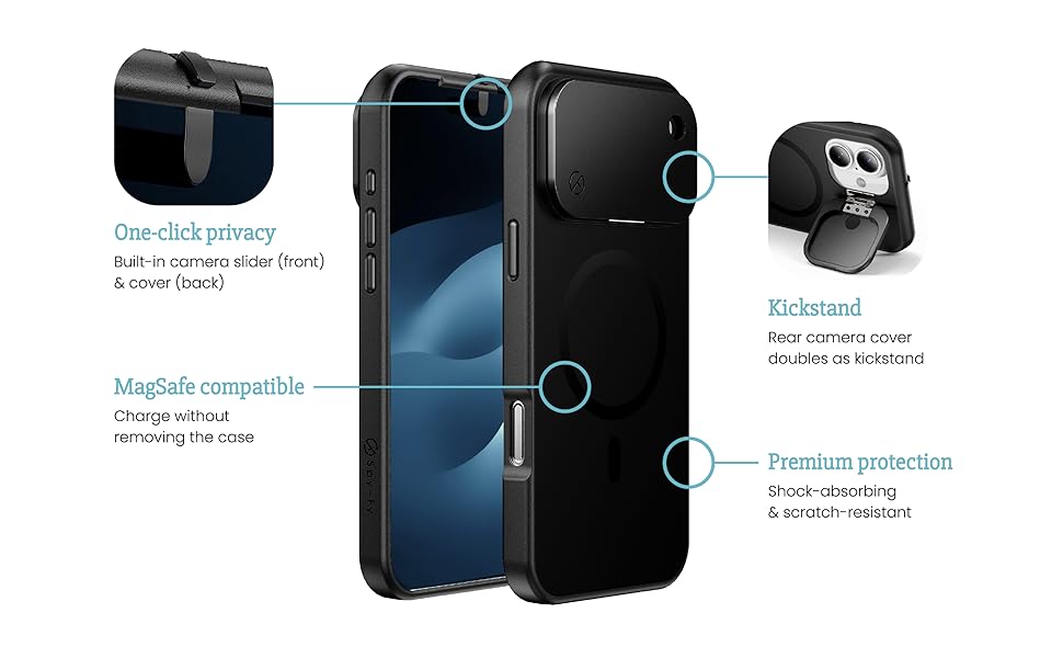 iphone 17 case privacy camera cover 17 air pro max hacker protection security slide webcam kickstand