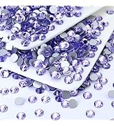 Briskbloom Flatback Crystal Rhinestones Round Gems for Nail Art and Craft Clothes Glue Fix, Light...
