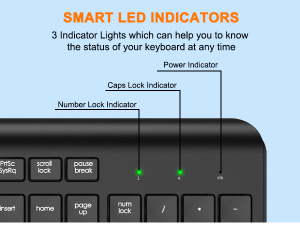 Wireless Keyboard and Mouse Combo, Full Size Silent Ergonomic Keyboard Mouse, Long Battery Life