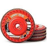 Expert Ceramic Flap Disc 4 1/2 for Angle Grinder, 80 Grit Type 27 Flap Sanding Disc, High Density...