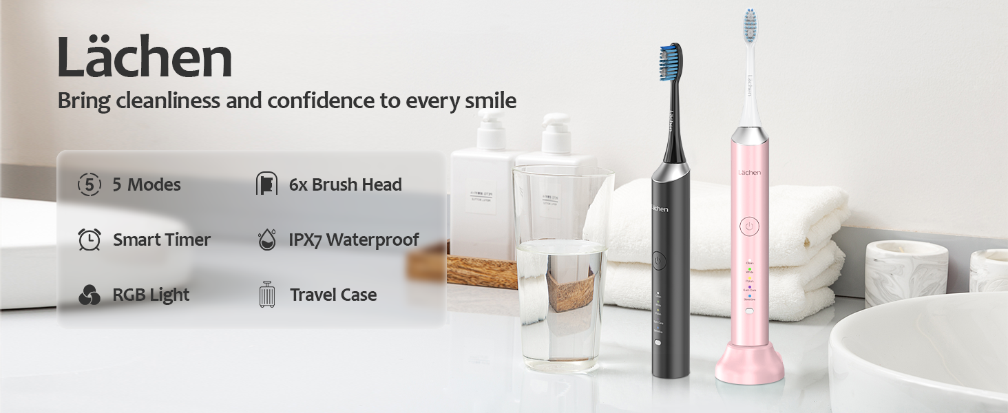 Lächen Electric Toothbrush for Adults – Sonic Rechargeable