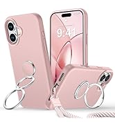 Rockaway for iPhone 16 Case [Double Ring Stand &amp; Wrist Strap], Liquid Silicone Phone Case with So...