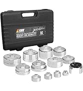 EWK 13 Pcs Forged Oil Filter Wrench Set (24–90mm), Aluminum Cup Tool Kit with Adjustable Wrench &amp;...