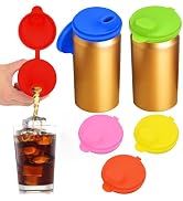 6 Pack Silicone Soda Can Lids,Soda Can Cover Lids,Silicone Canning Lids,Beverage Can Covers Reusa...