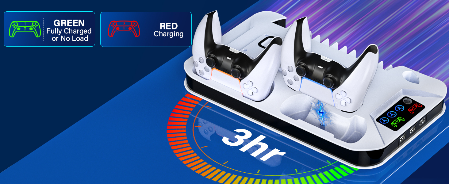 ps5 slim cooling station with dual controller charging station