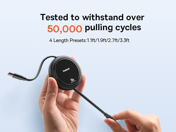 Retractable Type C USB C Charger Cable