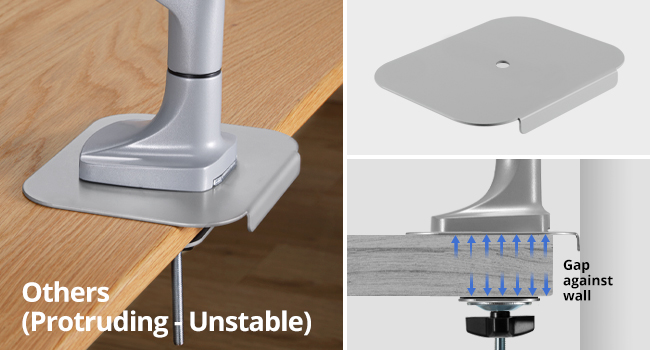 other designs may cause protrusion which causes instability