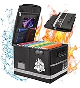 BALEINE Fireproof Document Box with Lock, Portable Fireproof Document Bag Waterproof Fire Proof F...