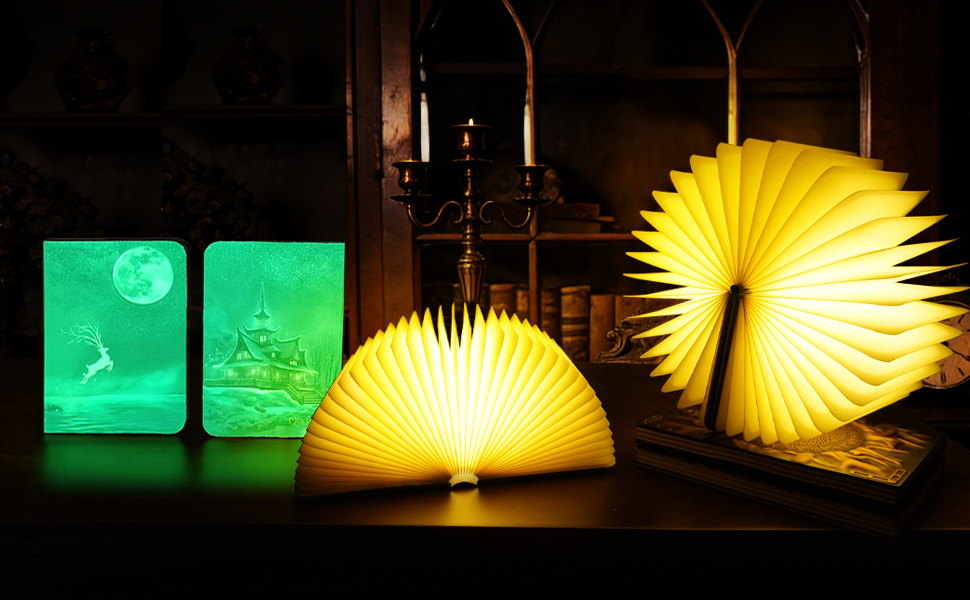 The complete shape of the book lamp