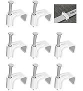 Jadaol Cable Clips 100Pcs 8mm Nail in Clips for Flat Ethernet Cables Wall Clips Cable Tacks Elect...