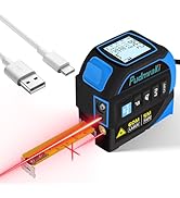 Pudmraki 4-in-1 Laser Tape Measure 196.85Ft Laser Ranging 16.4ft Digital Tape Measure with Backli...