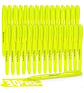 V-Opitos 30 Pack Yellow Highlighters, No Bleed Bright Highlighters with Soft Chisel Tips, Ideal f...
