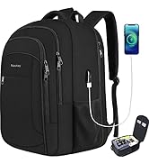 Laptop Backpack 17 inch, Extra Large Travel Backpack, Durable Carry On Backpack Anti Theft Water ...