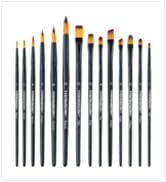Transon 14pcs Art Painting Brush Set for Acrylic, Watercolor, Gouache, Oil and Hobby Painting