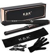 Small Mini Tourmaline Titanium Flat Iron 0.5 inch Plate 4D 360°Swivel LED Display Hair Straighten...