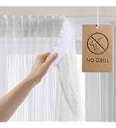 Jilron Vertical Blind Style Sheer Curtains Adhesive Light Filtering Window Screen for Bedroom Liv...
