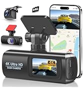 Dash Cam 4K Front and Rear Full HD Dash Camera for Cars, Included 64GB Card, Built-in WiFi, 1.47"...