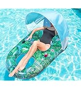 FindUWill Pool Floats with Canopy Adults - XL Large Pool Float Lounger with Cup Holder, Removable...