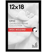 Americanflat 12x18 Poster Frame with Polished Plexiglass - Black Picture Frame - Wide Photo Frame...