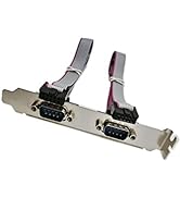 Dual DB9 IDC 10 PIN Cable,SinLoon 2xDB9(RS232) Pin Male with Bracket Panel to 10 Pin IDC Socket D...