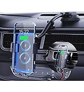 MANKIW Wireless Car Charger Built-in Infrared Sensorn 15W Dual Coil Car Charger Mount Compatible ...