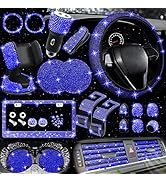 NBTEPEM 27 PCs Bling Car Accessories Set for Women, Bling Steering Wheel Covers Universal Fit 15 ...