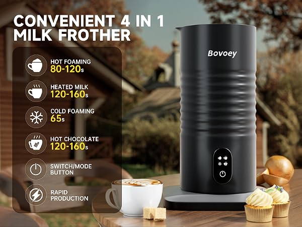 CONVENIENT 4 IN 1 MILK FROTHER