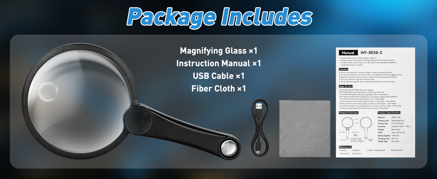 magnifying glass magnifier with light best magnifier with light light up magnifying glass large 30X
