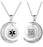 Theluckytag Medical Alert Necklace for Men Women Kids - 19'' Stainless Steel Medical Necklace Eng...