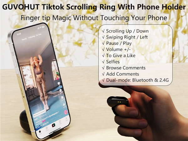GUVOHUT Tiktok Scrolling Ring With Touchpad