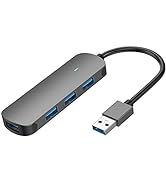 4-Port USB 3.0 Hub, USB Splitter, Multi USB Port Expander for PC, MacBook Air, Mac Pro, iMac, Sur...