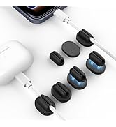 SODI 6 Pack Magnetic Cable Clips Detachable, Adhesive Cord Organizer Under Desk Wire Hider, Silic...