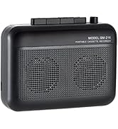 Portable Cassette Player Recorder with Bluetooth Transmitter, Walkman Cassette Tape Player with H...