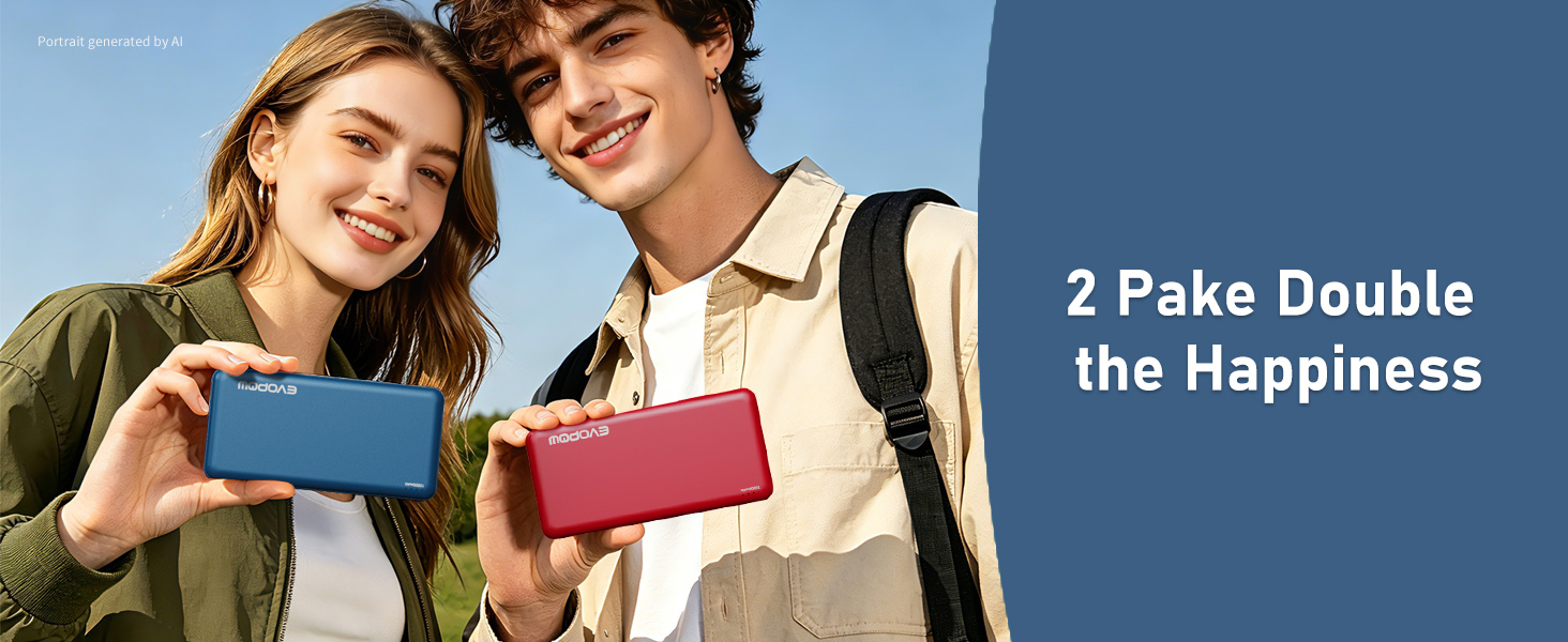 2 Pake Double the Happiness Portable Charger