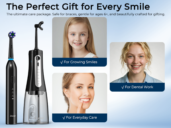 electric toothbrush with water flosser