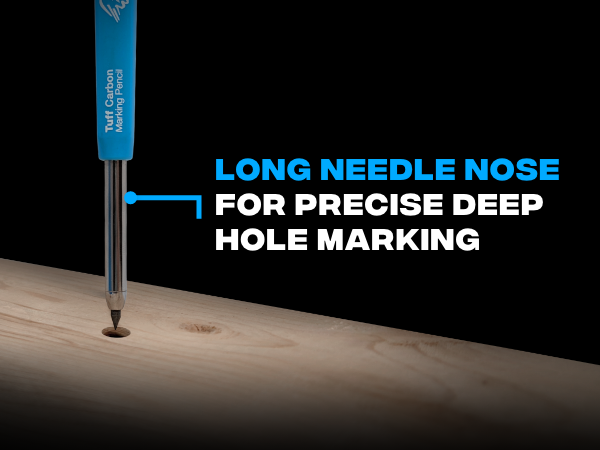 Long needle nose for precise deep hole marking