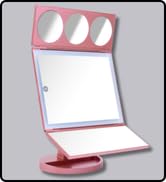 MIRRORVANA X-Large Vanity Makeup Mirror with LED Lights | 360° Rotatable Extravagant Trifold
