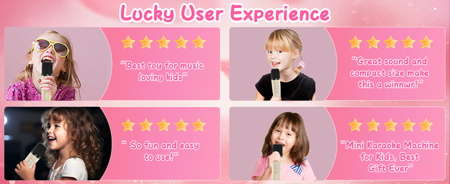 Karaoke Microphone Singing Speaker with 2 Wireless Mic and Light,Toys for All Smartphones,Birthday