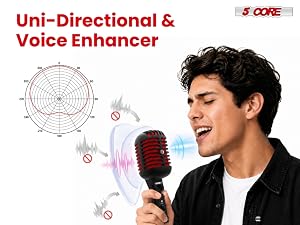 RTRO MIC CH BLK-RED