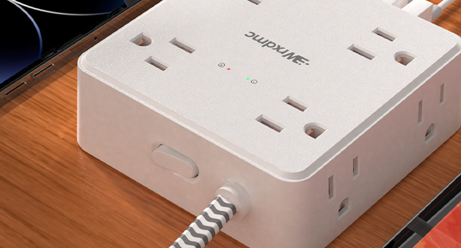 2 Prong Power Strip, WRXDMC 2 Prong to 3 Prong Outlet Adapter