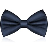 URAQT Men's Bow Tie, Classic Solid Color Pre-Tied Bow Tie for Men Satin Tux Bowtie Set Adjustable...