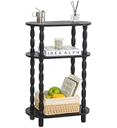 MaxSmeo Small Narrow Side Table, 3-Tier Narrow End Table with Storage, Skinny Side Table Nightsta...