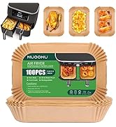 Air Fryer Disposable Paper Liners for Ninja Dual Airfryer Accessories, Non-Stick Parchment Rectan...
